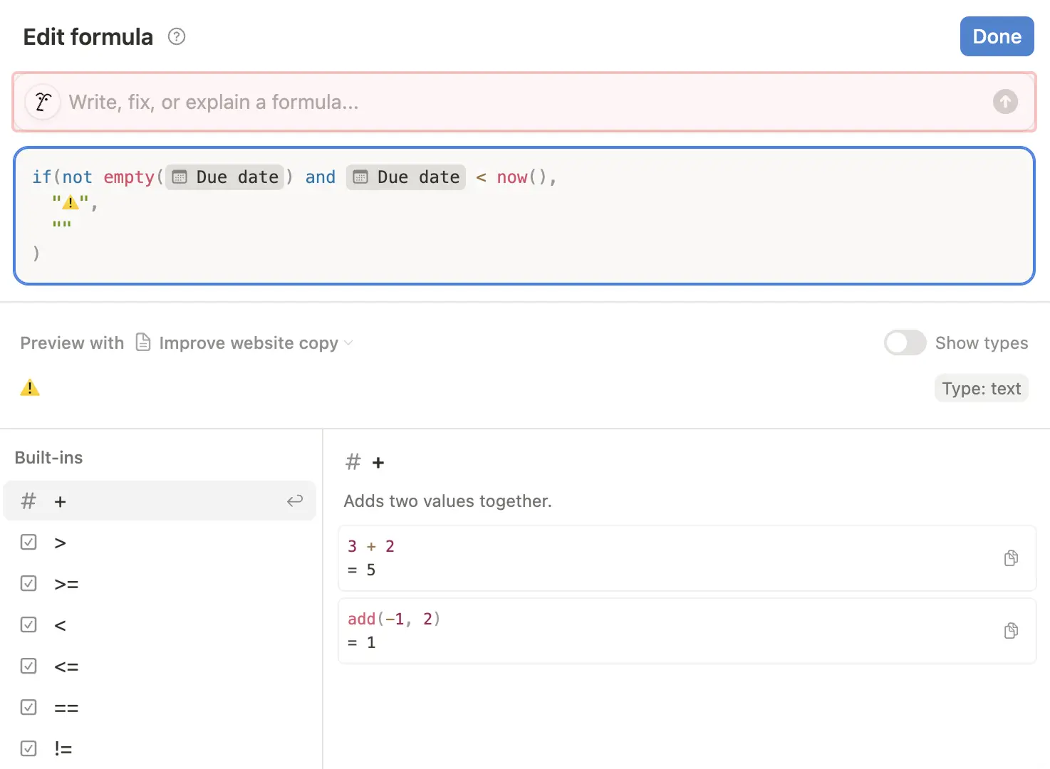 hc: notion ai in formulas