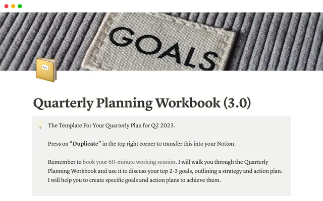 Quarterly Planning Workbook