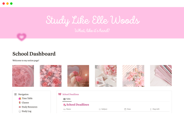 School Dashboard Elle Woods Style